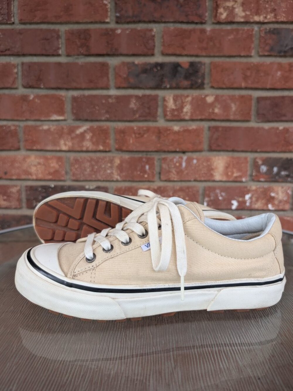 Ems 7.5 Women's 9 Vans Stye 29 Lo Hiker Tan Linen Skate Shoes